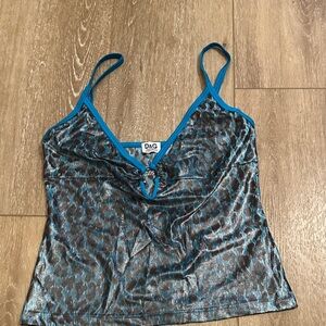 Dolce & Gabbana Teal Leopard Print Camisole